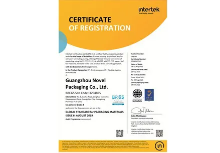 Guangzhou Novel Passed the BRC Audit with a B Grade